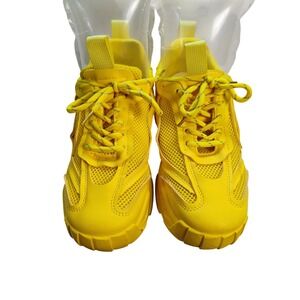 208W39NYC Womens Athletic Shoes Yellow Lace Up, Size 7
